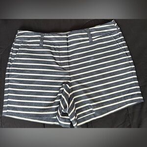 ANN TAYLOR LOFT Striped  Navy Blue and‎ White Shorts